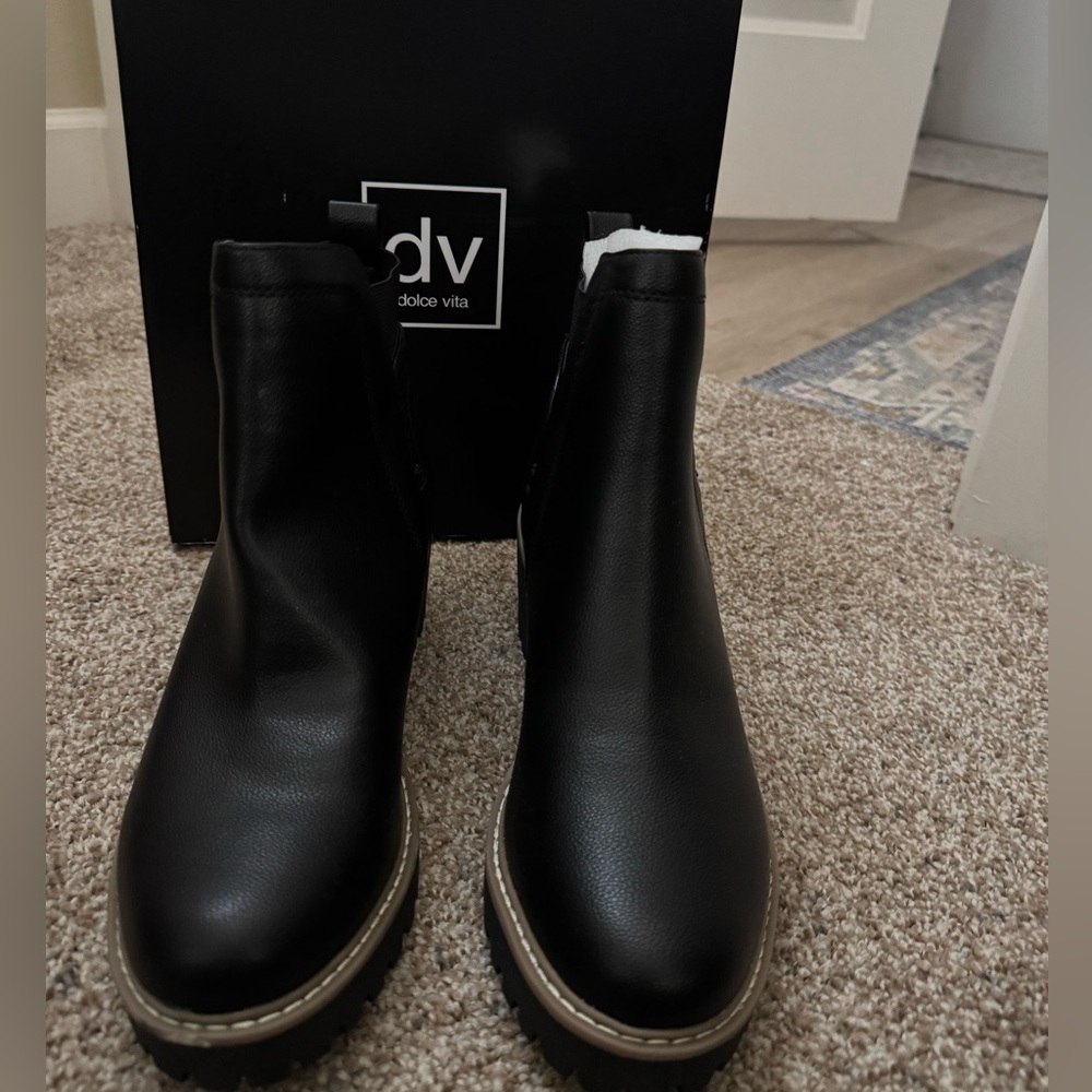 Dolce Vita Black Leather Chelsea Boots